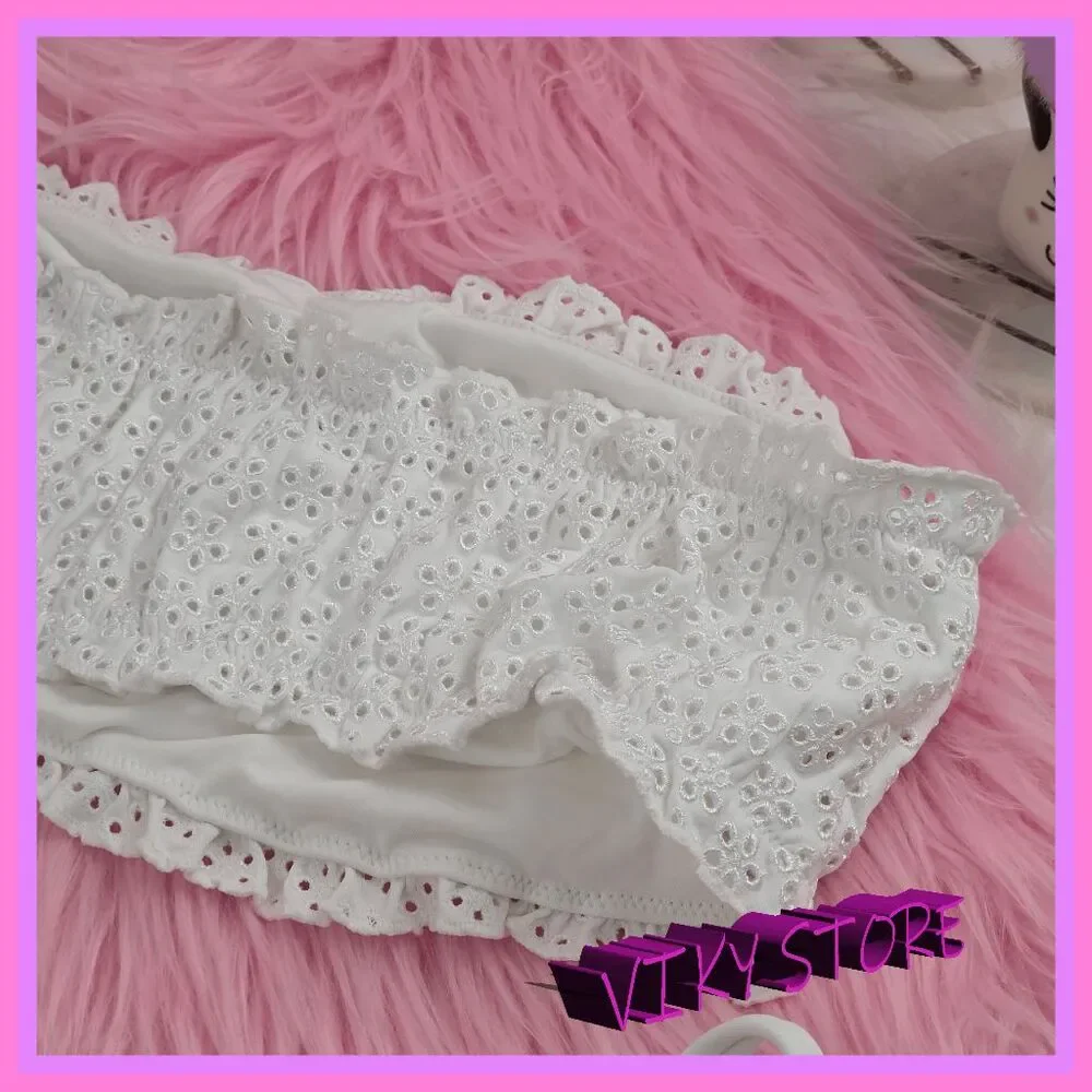 ❤️ NWT Victoria’s Secret White Swim Set Top Bottom XLarge❤️